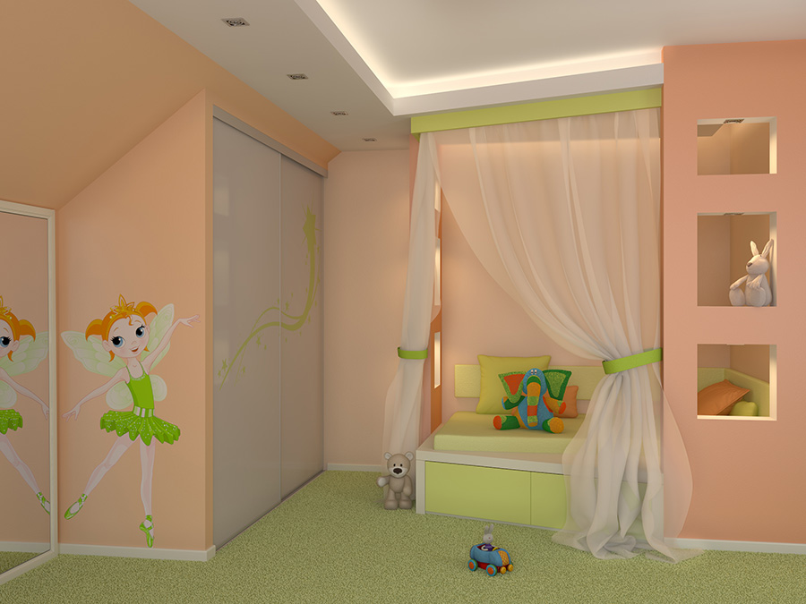 Детская комната для девочки вид 4